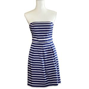 Gap Royal Blue and White Striped Strapless Dress